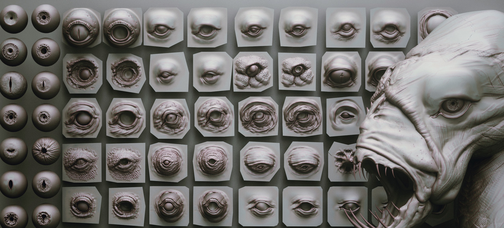 69 ZBrush IMM Brush for Creature Eyes & Eyeballs (with VDM Technology) - Image 1